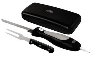 Oster FPSTEK2803B Electric Knife with Carving Fork and Storage